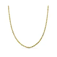 collier maille corde 1.65 mm (50cm) - or jaune 18 carats - coffret cadeau - certificat de garantie - mondepetit