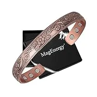 magenergy bracelet magnétique en cuivre pour femmes 6.8 pouces réglable pour s'adapter à la plupart des poignets avec une belle boîte cadeau