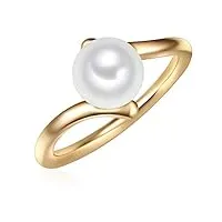 valero pearls bague avec perle pour femme en 925/- argent sterling perle de culture d'eau douce env. 8,0 mm