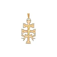 priority pendentif croix de caravache en or 18 k pendentif croix de caravaca, pendentif croix de caravache or, pendentif croix or, pendentif femme pendentif de protection
