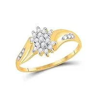 dazzlingrock collection bague pour femme en or jaune 10 carats sertie de diamants ronds 1/8 carat, métal métal pierre précieuse, diamant