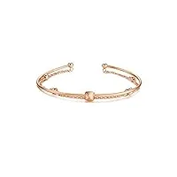 anazoz bracelet jonc 2 rangs chaîne perles or rose 18 carat fine femme cadeau anniversaire