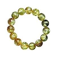zhibo naturel cuivre quartz rutile perles rondes bracelet 15mm aaaaa