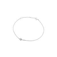 miore bracelet femmes chaîne bracelet avec diamants en or blanc 9 karat / 375 or bracelet élégant avec diamants brillants 0.10 carat, longuer 18 cm bijoux