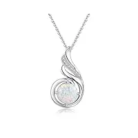 collier de princesse phoenix en argent sterling, bijoux opale pour femme fille déclaration collier cadeau d'anniversaire.