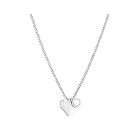 liebeskind lj-0503-n-45 collier en forme de cœur argenté en acier inoxydable pour femme 45 cm taille unique