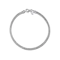 amberta bracelet à breloques pour femme en argent sterling 925: 20 cm