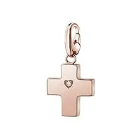salvini pendentif croix en argent rose avec diamant 20077089