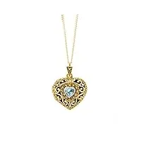 lily blanche collier personnalisé pour femme pierre de naissance de décembre topaz bleue pendentif de coeur style vintage or vermeil conçu en grande bretagne