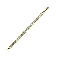 bracelet à maillons ovales en or bicolore 10 carats - 20 cm - qualité supérieure à l'or 9 carats