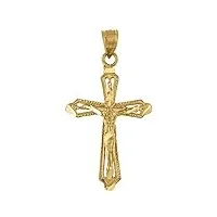 pendentif en forme de croix en or 10 carats pour homme hauteur 36,8 mm largeur 19,6 mm qualité supérieure à l'or 9 carats