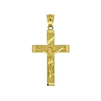 pendentif en forme de croix en or 10 carats texturé pour homme - hauteur : 35,2 mm x largeur : 18,3 mm - cadeau pour homme - qualité d'or supérieure à celle de l'or 9 carats