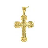 pendentif religieux unisexe en or jaune 10 carats - 56 x 30,90 mm de large - qualité supérieure à l'or 9 carats