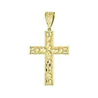 pendentif en forme de croix en or 10 carats pour homme 68,5 mm x 36,5 mm – or de qualité supérieure à l’or 9 carats