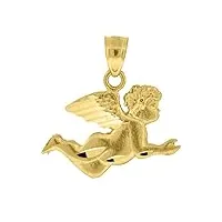 pendentif en forme d'ange en or 10 carats unisexe hauteur 20,6 mm largeur 20,5 mm – qualité supérieure à l'or 9 carats