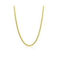 miore collier femmes chaîne maille gourmette en or jaune 9 carat / 375 or, longueur 45 cm bijoux