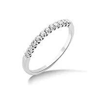 miore bijoux pour femmes bague d'éternité avec diamants 0.15 ct anneau en or blanc 18 carats /750 or