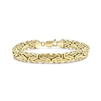 carissima gold bracelet avec chaîne maille byzantine bombée pour femme en or jaune 9ct (375) - 19 cm
