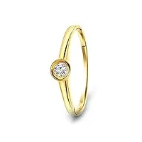 miore bague femme bague de fiançailles solitaire avec diamant 0.10 ct en or jaune 9 carat / 375 or, bijoux