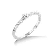 miore bijoux pour femmes bague de fiançailles avec diamants 0.12 ct anneau en or blanc 18 carats / 750 or