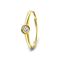 miore bague femme bague de fiançailles solitaire avec diamant 0.10 ct en or jaune 9 carat / 375 or, bijoux