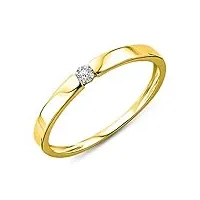 miore bague femme bague de fiançailles solitaire avec diamant 0.06 ct en or jaune/or blanc 14 carat / 585 or, bijoux