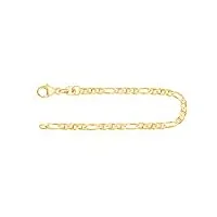 edelind bracelet chaîne gourmette en or jaune 585/1000 18,5 cm,2,5 mm avec fermoir mousqueton - bijoux pour homme ou femme