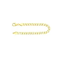 edelind bracelet chaîne gourmette en or jaune 585/1000 21 cm,5 mm avec fermoir mousqueton - bijoux pour homme ou femme
