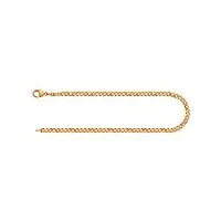 edelind bracelet chaîne gourmette en or jaune 333/1000 18,5 cm,2,7 mm avec fermoir mousqueton - bijoux pour homme ou femme