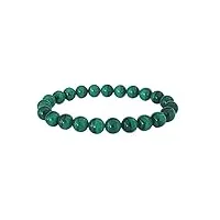 bracelet pierre naturelle 8mm femme/homme, malachite, bijoux perles idée cadeau anniversaire maman lithothérapie thérapeutique (malachite)