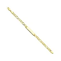 bracelet maille figaro 3 plus en or jaune 14 carats pour filles et garçons 5 mm