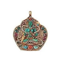 pendentif amulette tara mère de la libération & success fabriqué À la main en turquoise 925 sterling silver plaqué or 18ct pendentif amulette