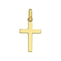 brillaxis pendentif croix fil carré or jaune 9 carats