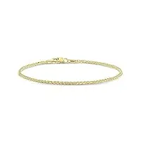 miore bracelet femmes chaîne en épis de blé en or jaune 14 carat /585 or, longueur 19.5 cm bijoux