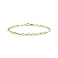 miore bracelet femmes chaîne gourmette en or jaune 14 carat / 585 or, longueur 19.5 cm bijoux