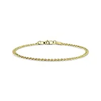 miore bracelet femmes châine gourmette en or jaune 14 carat / 585 or, longuer 19.5 cm bijoux