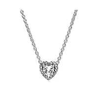 pandora collier 398425c01-45 en argent sterling coeur en relief pour femme