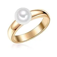 valero pearls bague avec perle pour femme en 925/- argent sterling perle de culture d'eau douce env. 7,5-8,0 mm