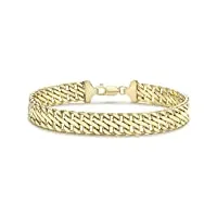 carissima gold bracelet avec chaîne double maille gourmette pour femme en or jaune 9ct (375) - 19 cm