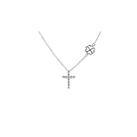collier croix collection fidelis en or blanc et diamants - bijouterie casavola noci - petite taille