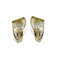 never say never - boucles d'oreilles pour femme en or jaune 18 carats (6,05 g), design tendance et audacieux -