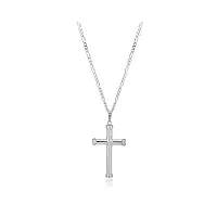 vanbelle rhodié 925 croix en argent sterling collier pendentif pour hommes et femmes