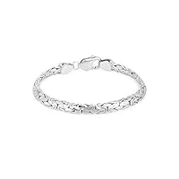 vanbelle rhodié argent 925 6 mm de large main bracelet chaîne byzantine pour les femmes