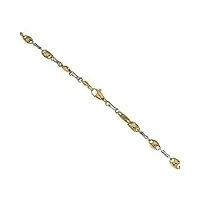 bracelet en or blanc et jaune 18 carats 750/1000 modèle ossino et maille marine alternés finition brillante pour homme