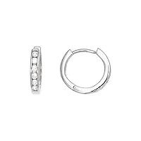 boucles d'oreilles créoles - diamants or blanc 18 carats - lucky one bijoux