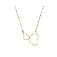miore collier en forme de cœur pour femme en or jaune 375 9 carats - pendentif en forme de cœur infini - chaîne d'ancre en filigrane - 42-45 cm de long - fait à la main - cadeau avec boîte à bijoux