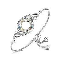 kate lynn bracelet pour femme pour elle chaine ajustable en alliage cristal cadeaux pour femme maman s ur dames cadeaux de noël mariage cadeaux d'amitié cadeaux personnalisés boîte à bijoux