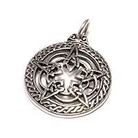 pendentif de protection en forme de talisman - en argent sterling 925 - symbole de sorcière wicca - en forme d'étoile - pendentif pentagramme