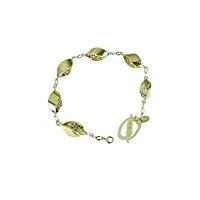 bracelet en or jaune 18 carats 750/1000 à chaîne avec éléments ajourés brillants pour femme