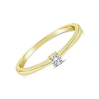 petite bague solitaire en or jaune pour femme – diamant naturel 0,05 ct serti à 4 griffes – design élégant et sécurisé, métal, diamant